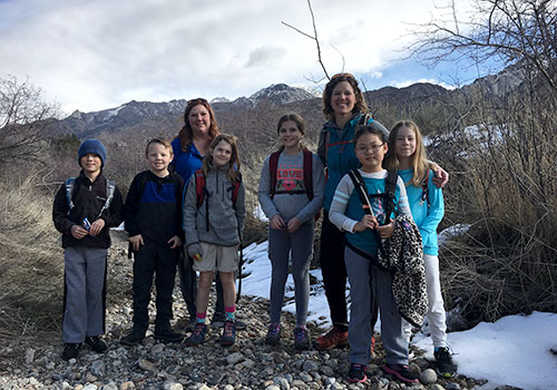 Colleen Thompson takes Lower School students on experiential learning journeys through the Wasatch in the Lower School Outdoor Program.