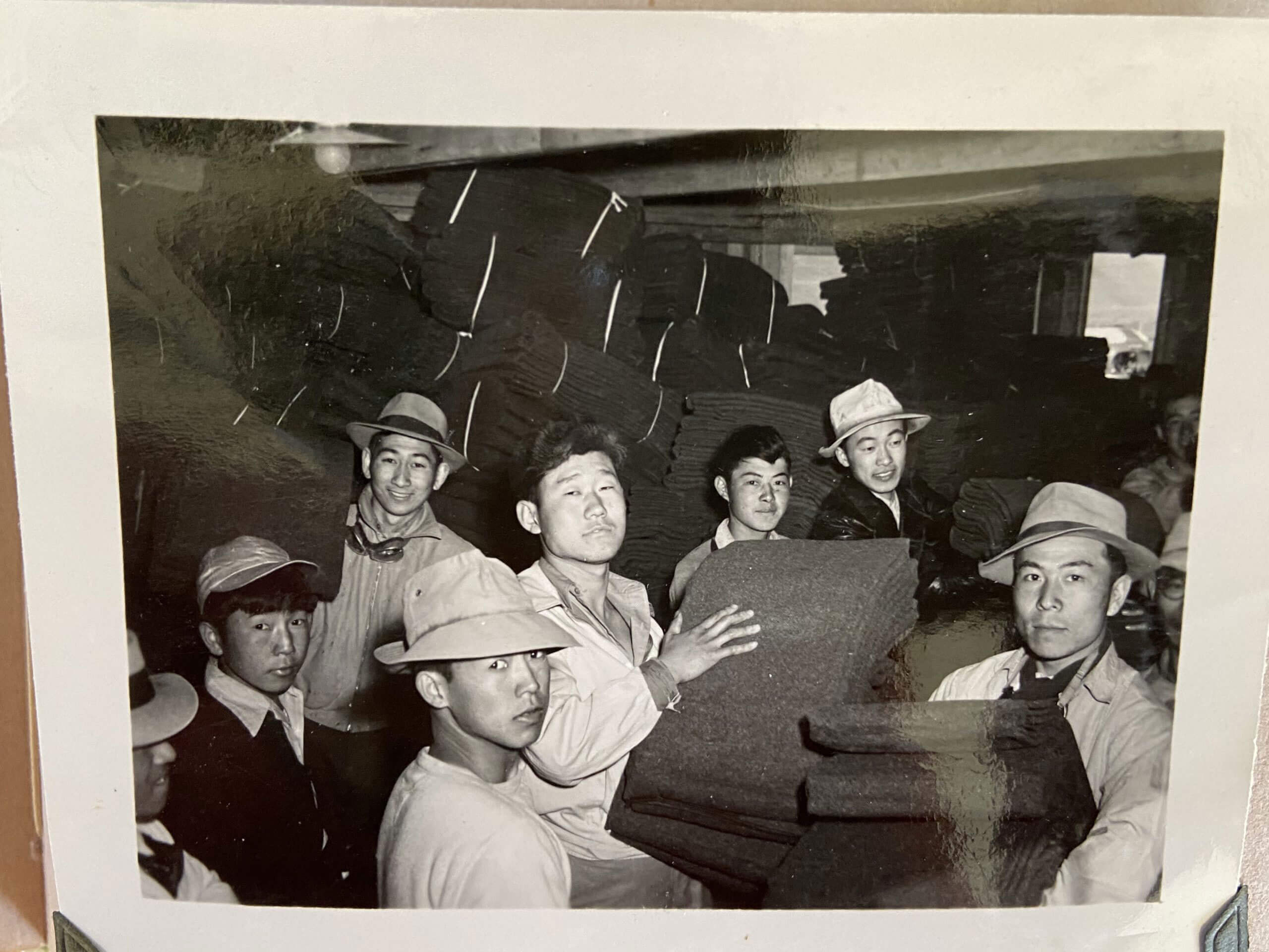 A photo from Bachi’s Manzanar album. The arrival of internees.